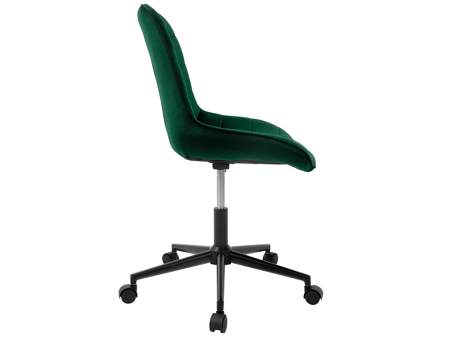 Chaise de bureau à roulettes Vert avec revêtement en velours et piètement métallique ML-Design
