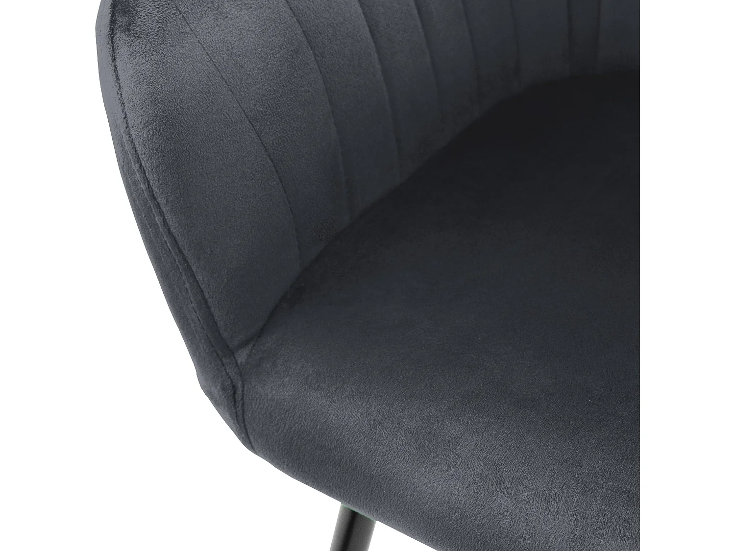 Sillas de comedor con respaldo y respaldo. reposabrazos Juego de 2 Gris con revestimiento de terciopelo y