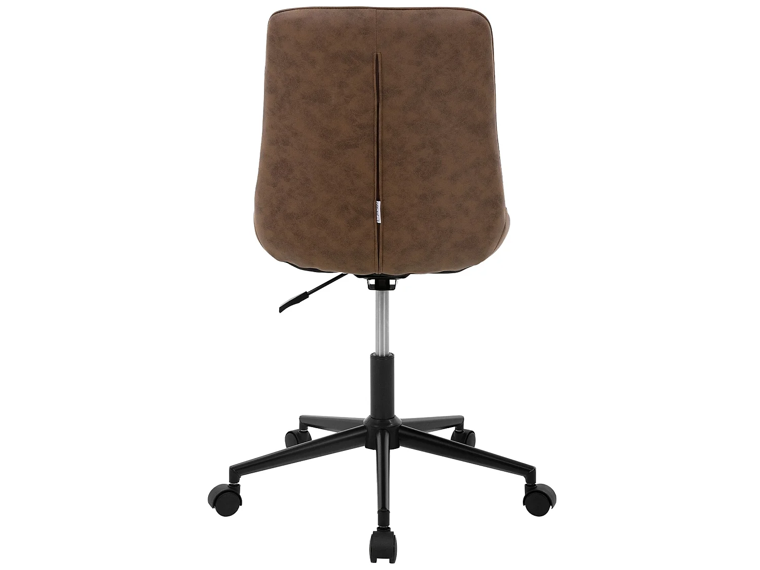 Sedia da ufficio marrone con rotelle con rivestimento in ecopelle e base in metallo ML-Design