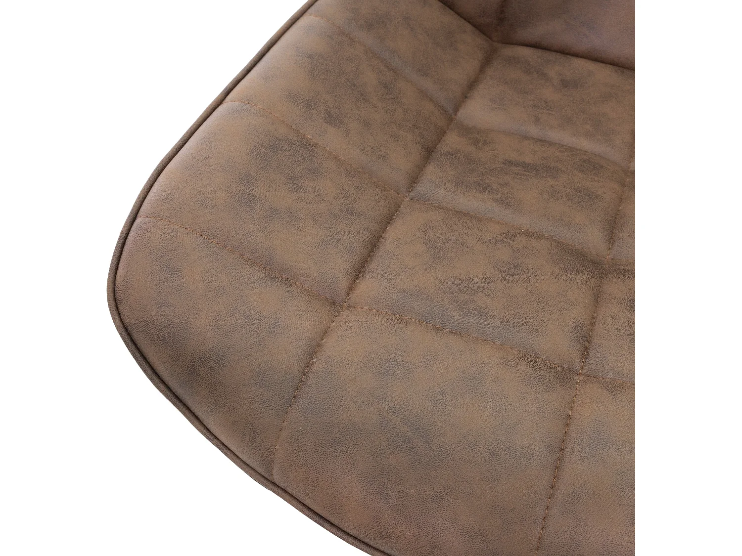 Sedia da ufficio marrone con rotelle con rivestimento in ecopelle e base in metallo ML-Design