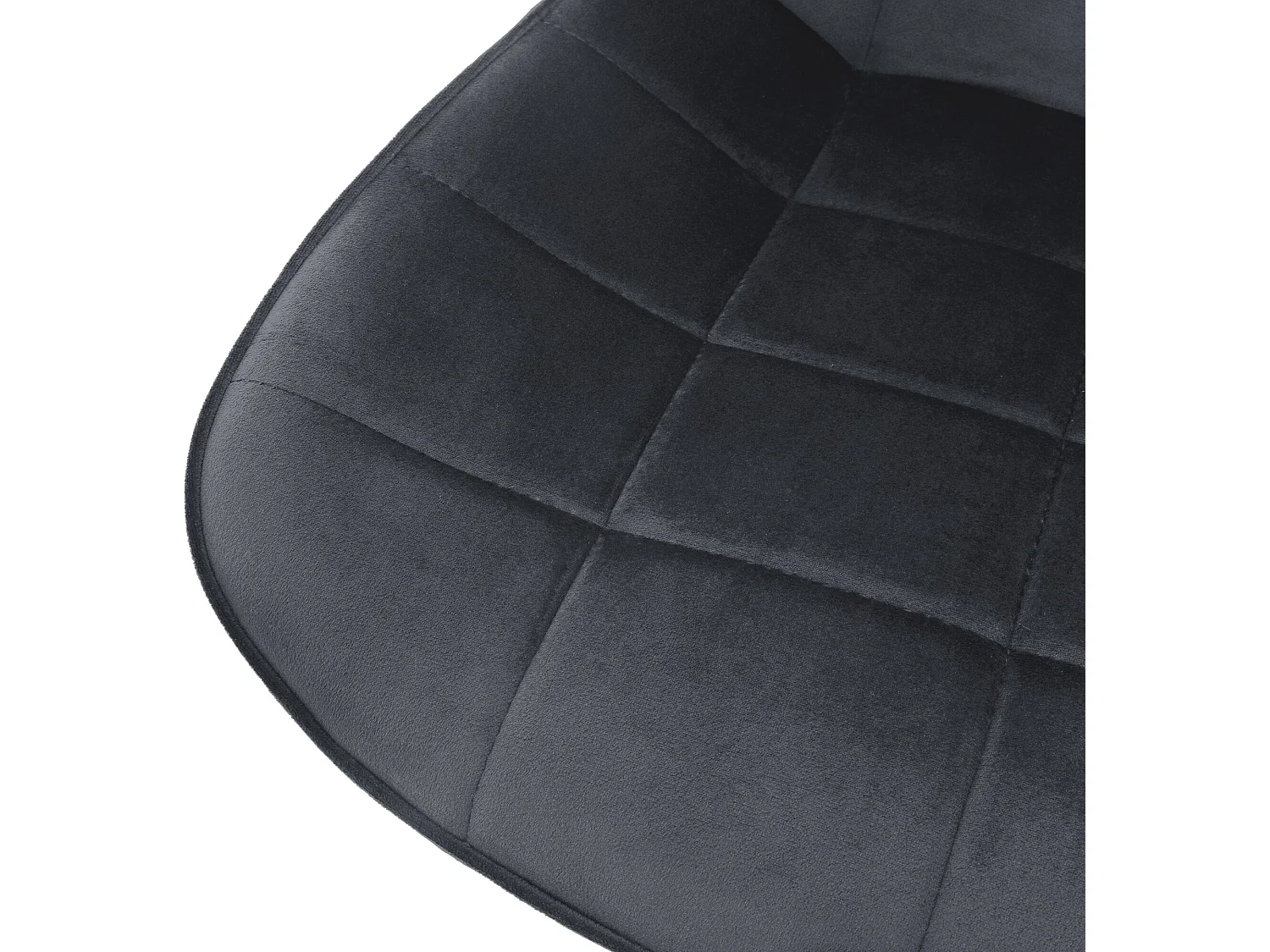 Sedia da ufficio grigia con rotelle con rivestimento in velluto e base in metallo ML-Design