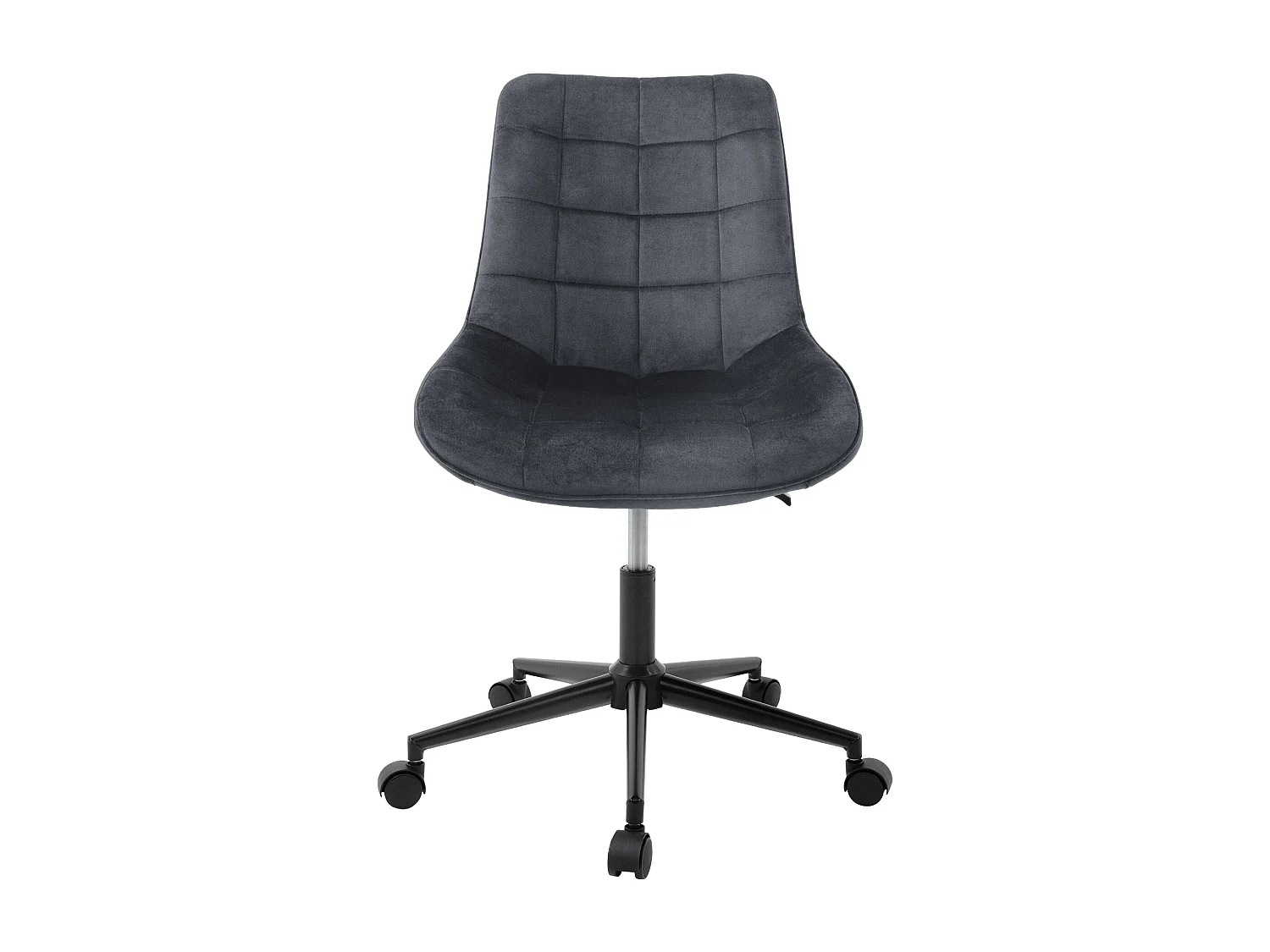 ML-Design Sedia da ufficio ergonomica grigio in velluto girevole 360° schienale regolabile altezza struttura in metallo e 5 rotelle per casa o studio