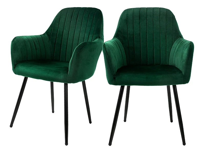 Set di 2 sedie da pranzo velluto verde sedia imbottita poltroncina per soggiorno