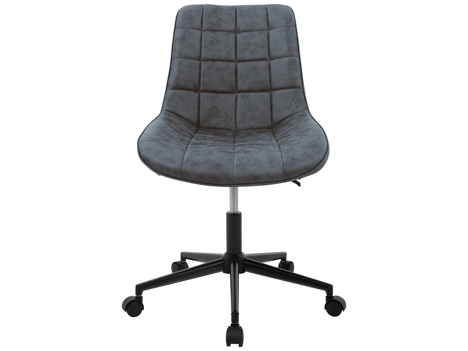 Sedia da ufficio antracite su ruote con rivestimento in ecopelle e base in metallo