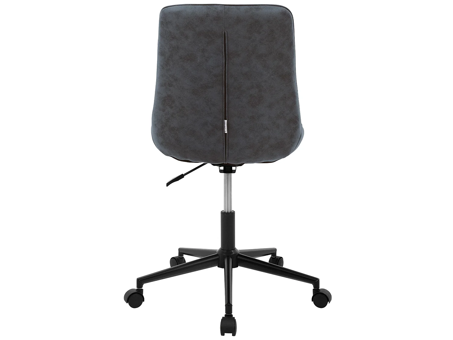 Sedia da ufficio antracite su ruote con rivestimento in ecopelle e base in metallo