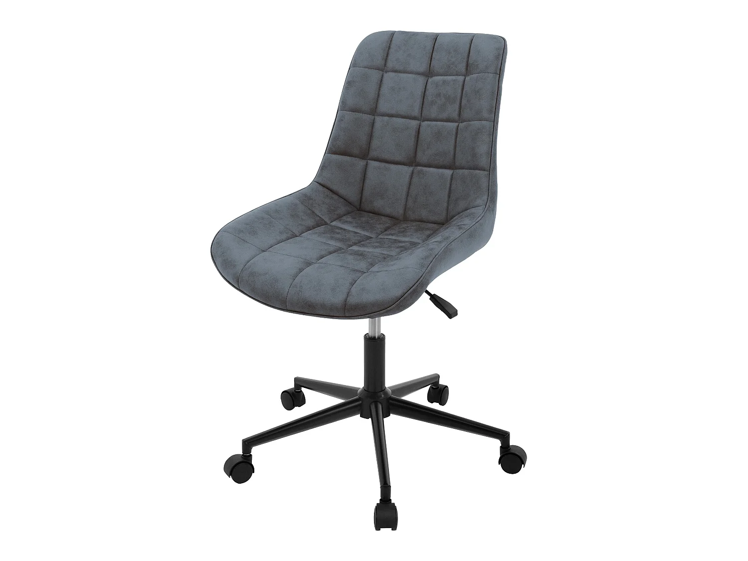Chaise de bureau à roulettes anthracite avec revêtement en similicuir et piètement métallique