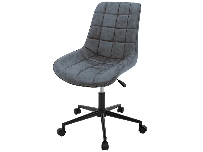 Chaise de bureau à roulettes anthracite avec revêtement en similicuir et piètement métallique