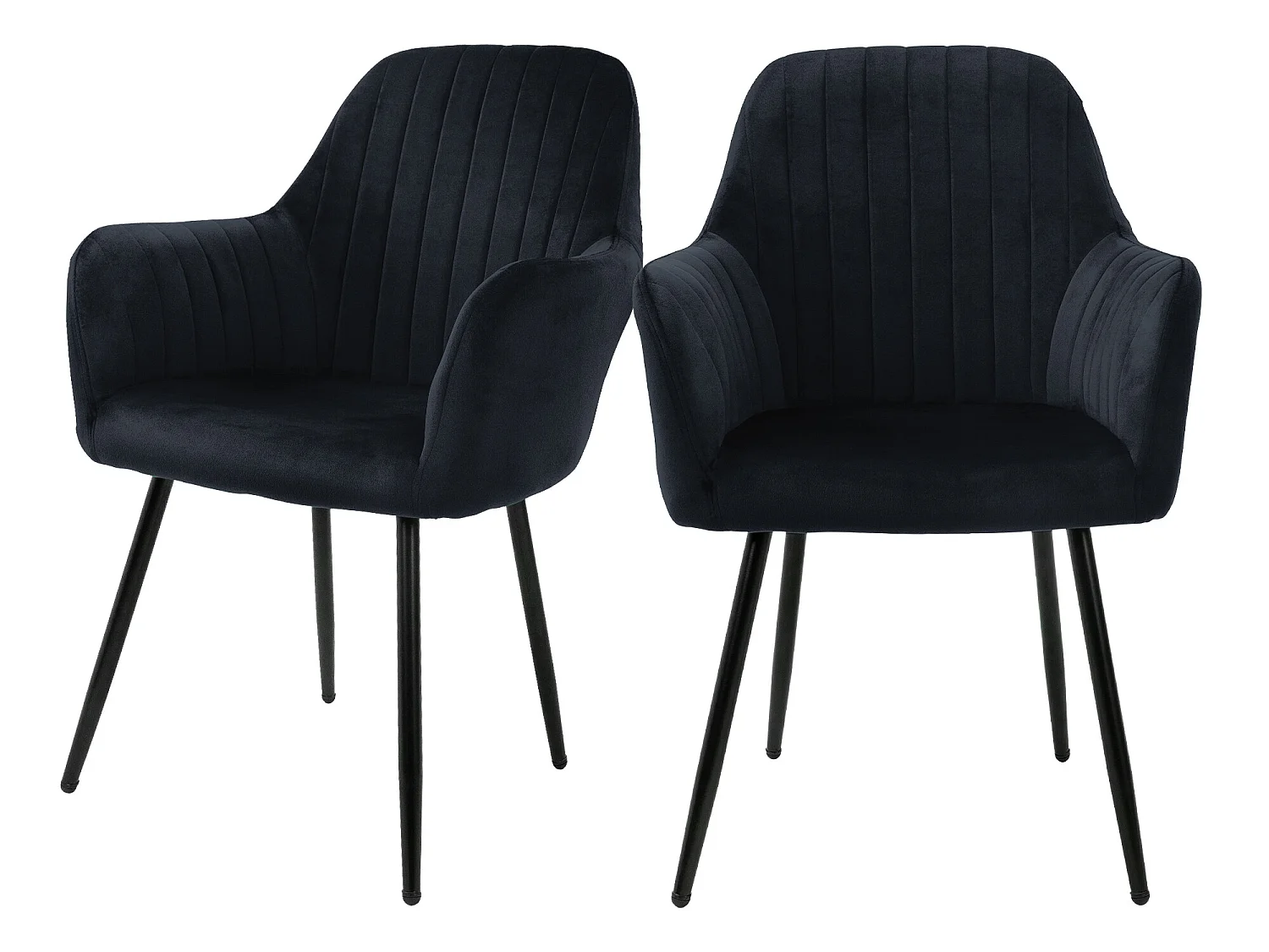 Set di 2 sedie da pranzo velluto nero sedia imbottita poltroncina per soggiorno