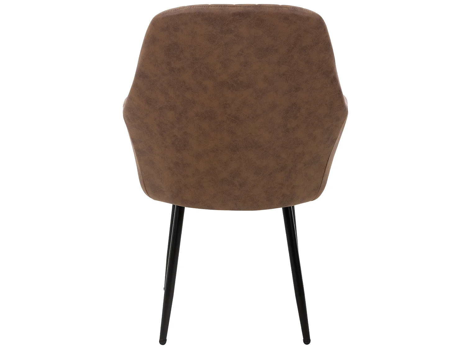 Chaise de salle à manger avec dossier &amp; accoudoirs Set de 2 pièces Marron en similicuir avec