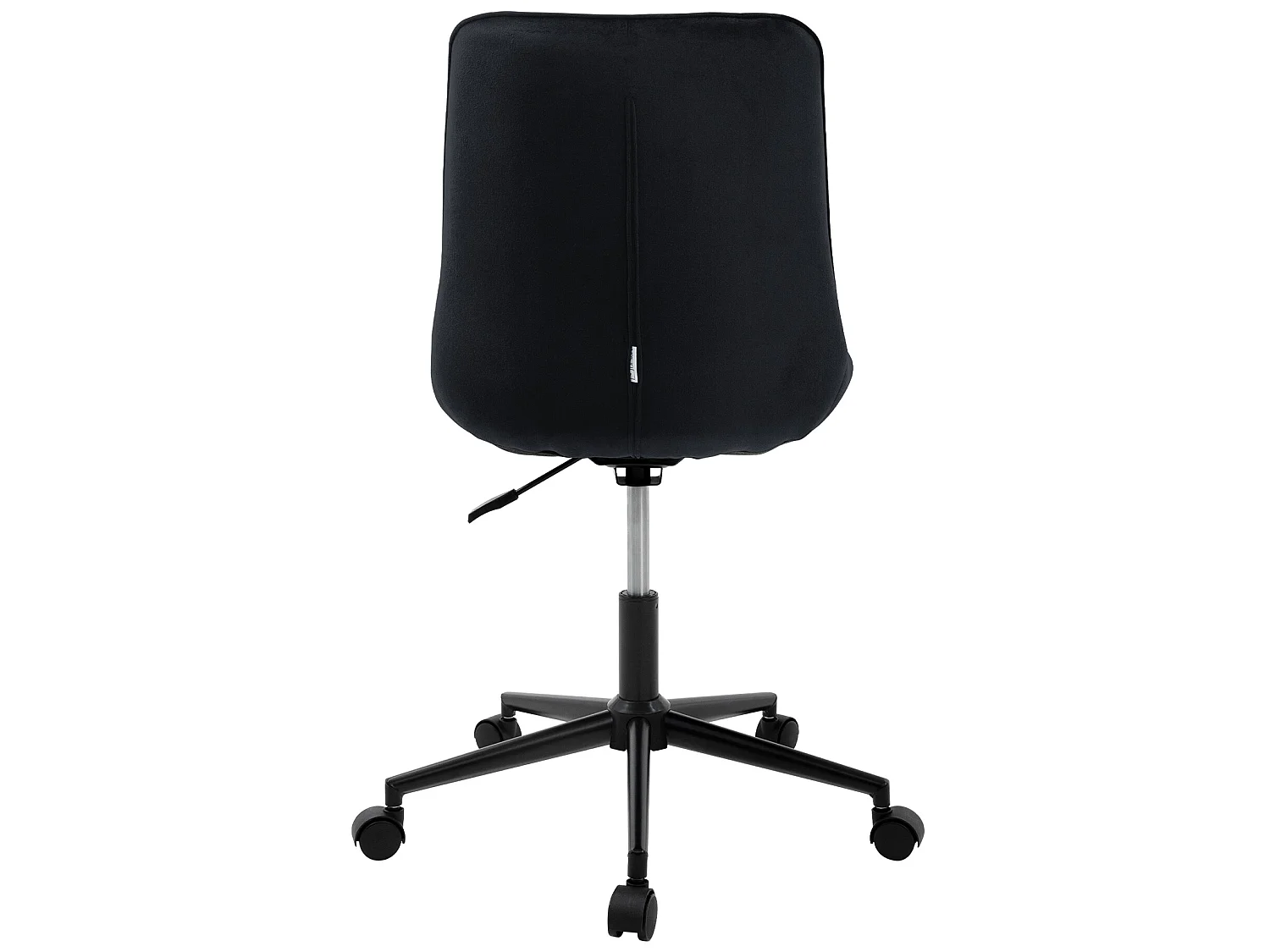 Sedia da ufficio nera con rotelle con rivestimento in velluto e base in metallo ML-Design