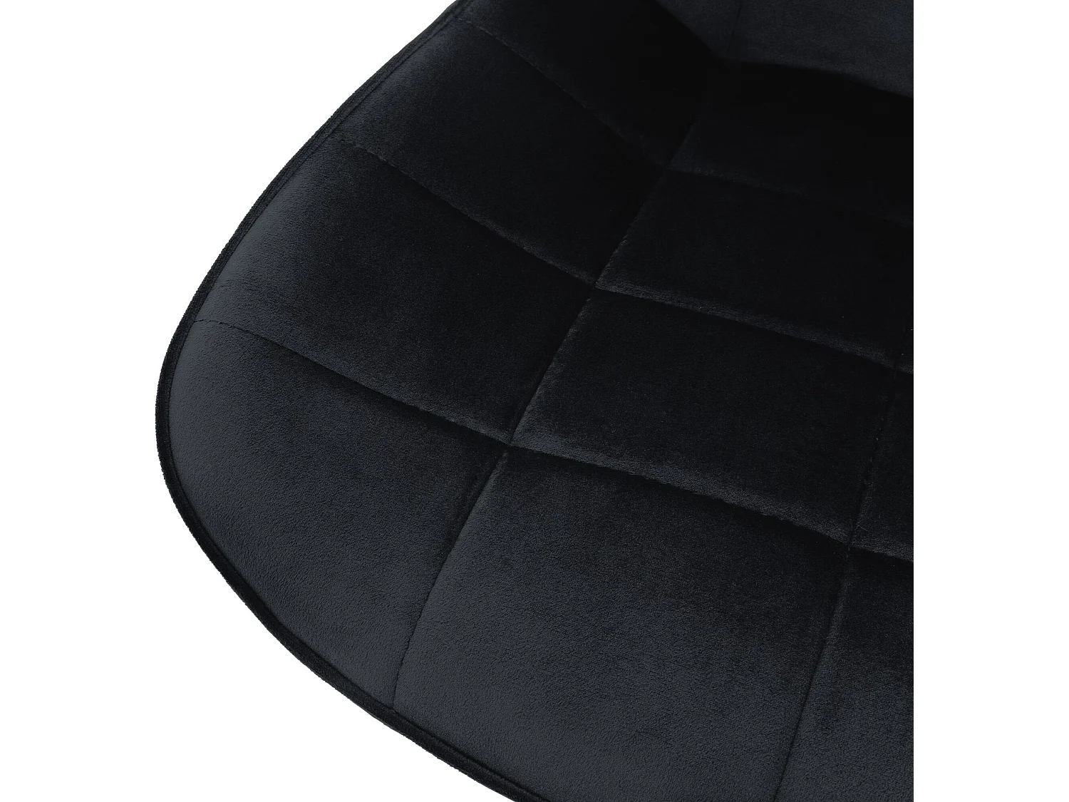 Sedia da ufficio nera con rotelle con rivestimento in velluto e base in metallo ML-Design