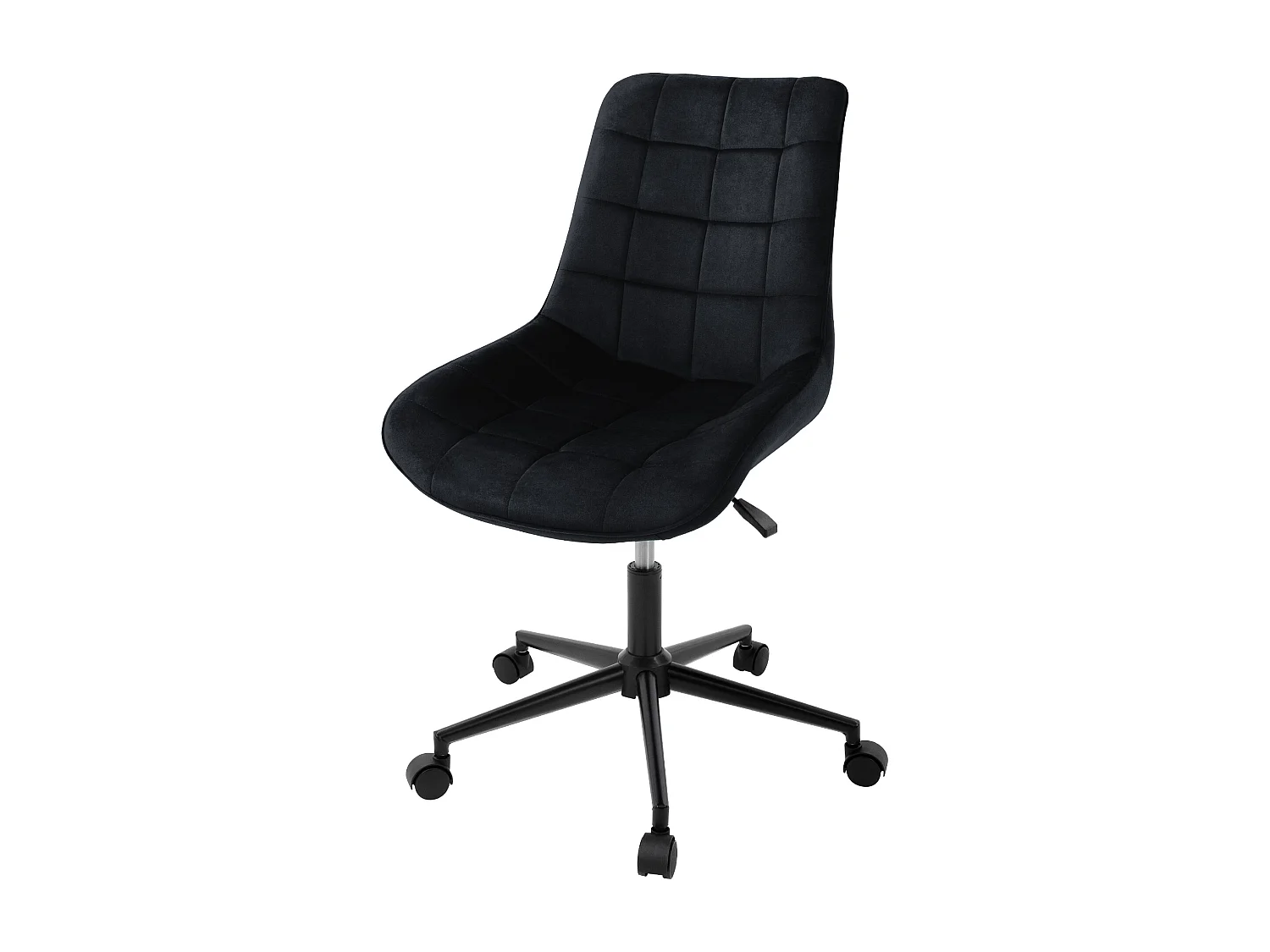 ML-Design Sedia da ufficio ergonomica nero in velluto girevole 360° schienale regolabile altezza struttura in metallo e 5 rotelle per casa o studio