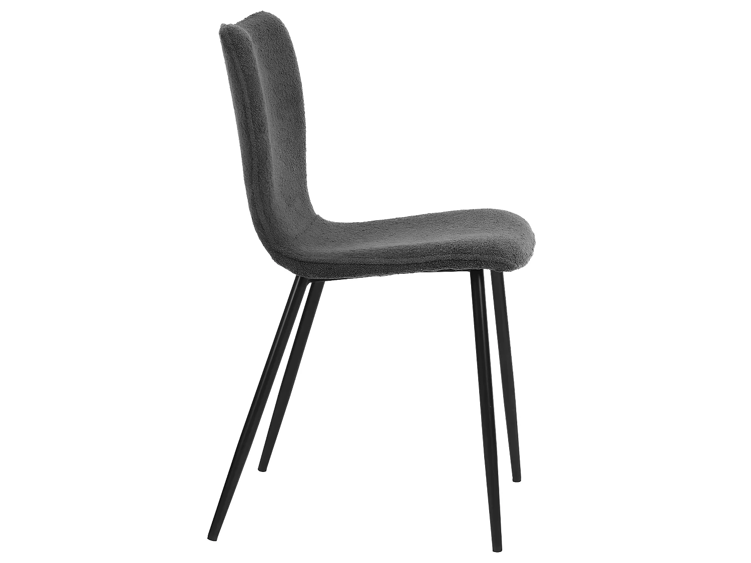 Lot de 2 chaises salle à manger en tissu gris effet laine bouclette DURSO GRANULAR GREY UKFR