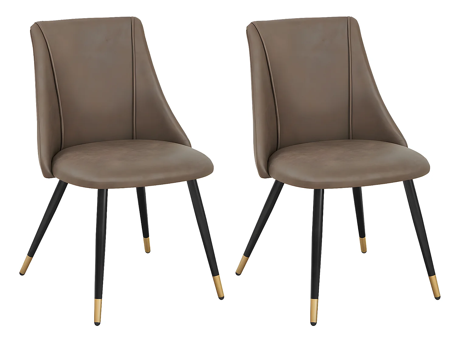 Conjunto de 2 sillas de comedor escandinavas de tejido sintético marrón retro vintage SMEG VINTAGE BROWN UKFR