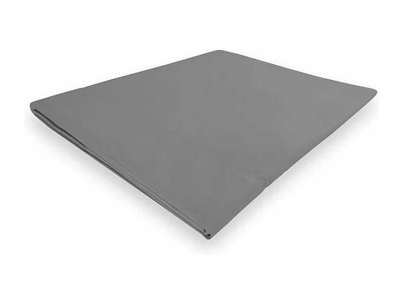 Sábana de algodón percal 260x300 cm gris CAMILLE, de camille