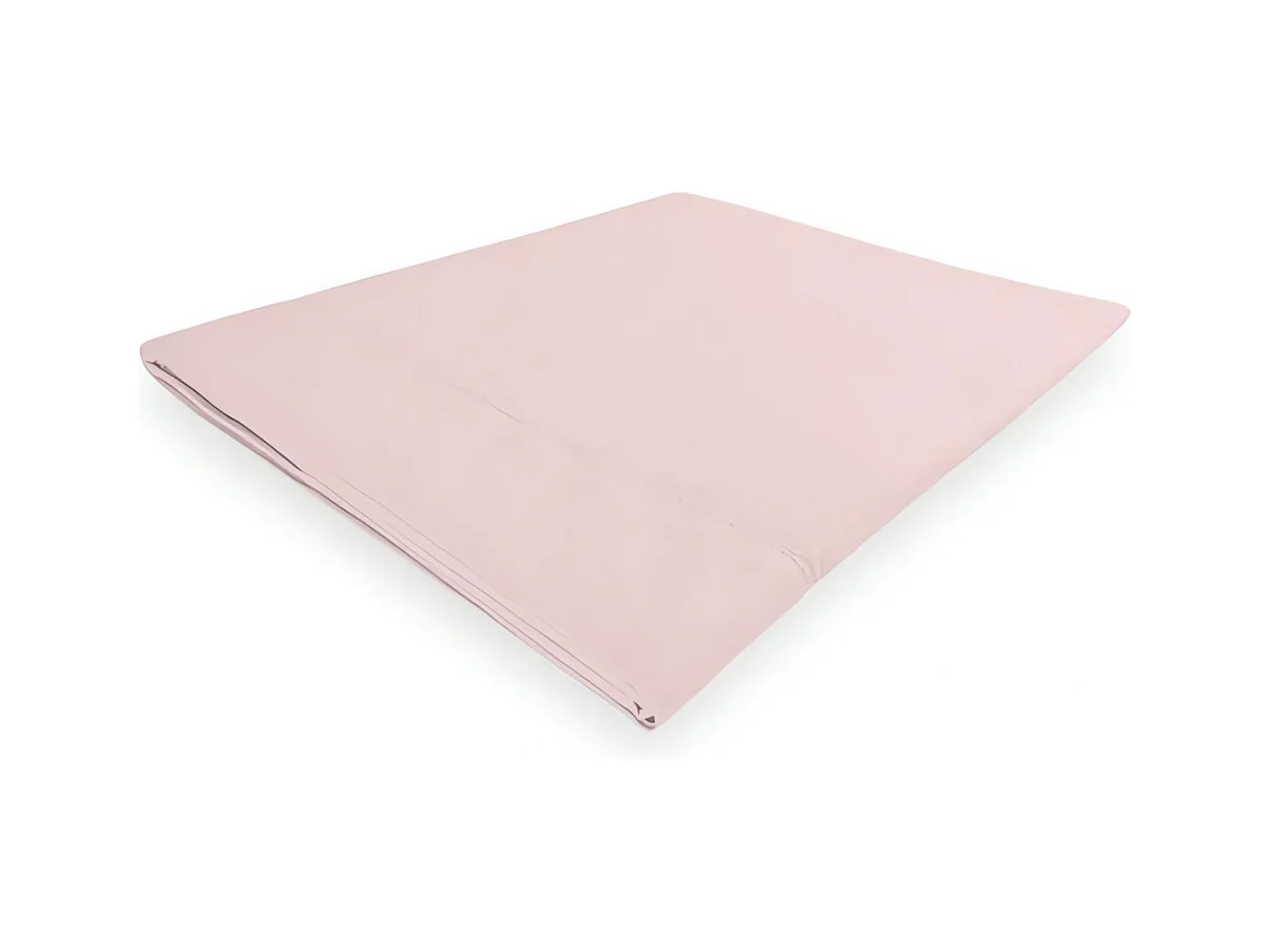 Drap plat en coton percale 260x300 cm CAMILLE rose, par songe de camille