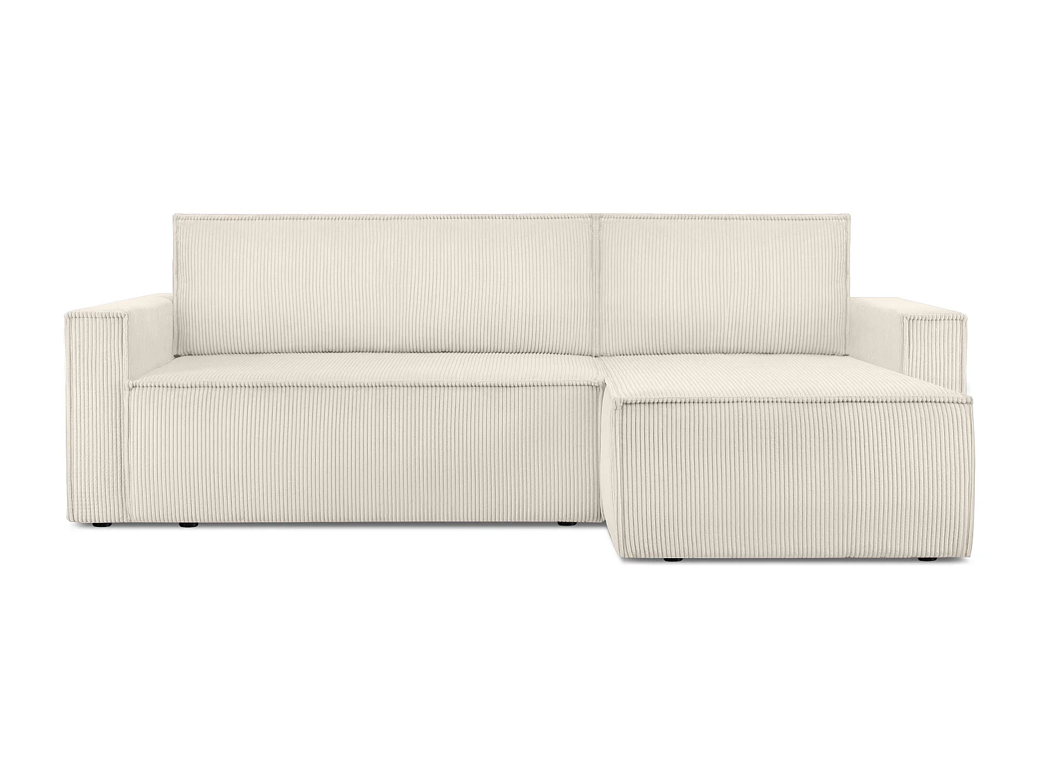 Ecksofa Big links/rechts -  Schlaffunktion mit Cordbezug - beige - NAPI