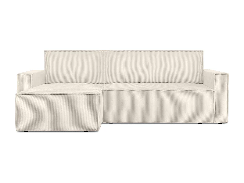 Ecksofa Big links/rechts -  Schlaffunktion mit Cordbezug - beige - NAPI