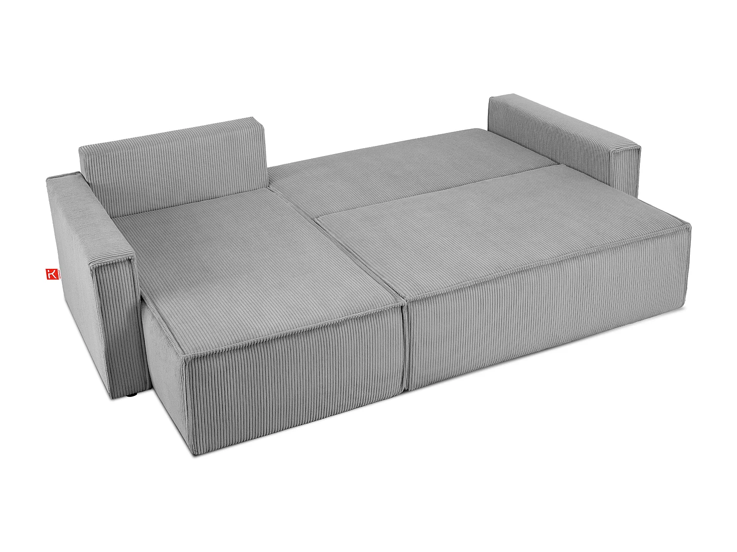 Ecksofa Big links/rechts - Schlaffunktion mit Cordbezug - hellgrau - NAPI