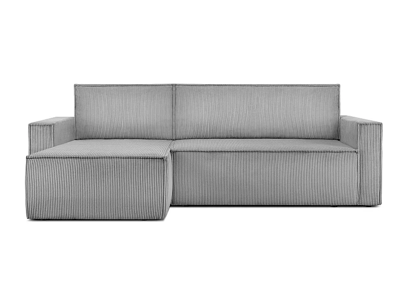 Ecksofa Big links/rechts - Schlaffunktion mit Cordbezug - hellgrau - NAPI