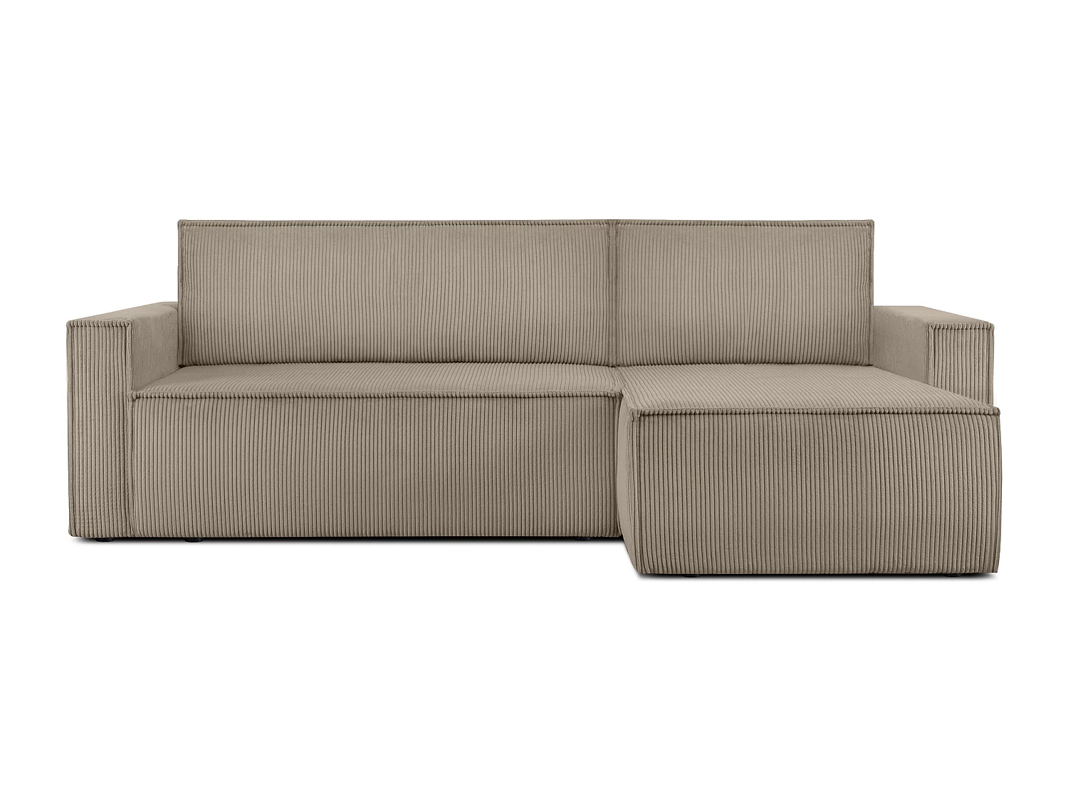 Ecksofa Big links/rechts - Schlaffunktion mit Cordbezug - Beige - NAPI