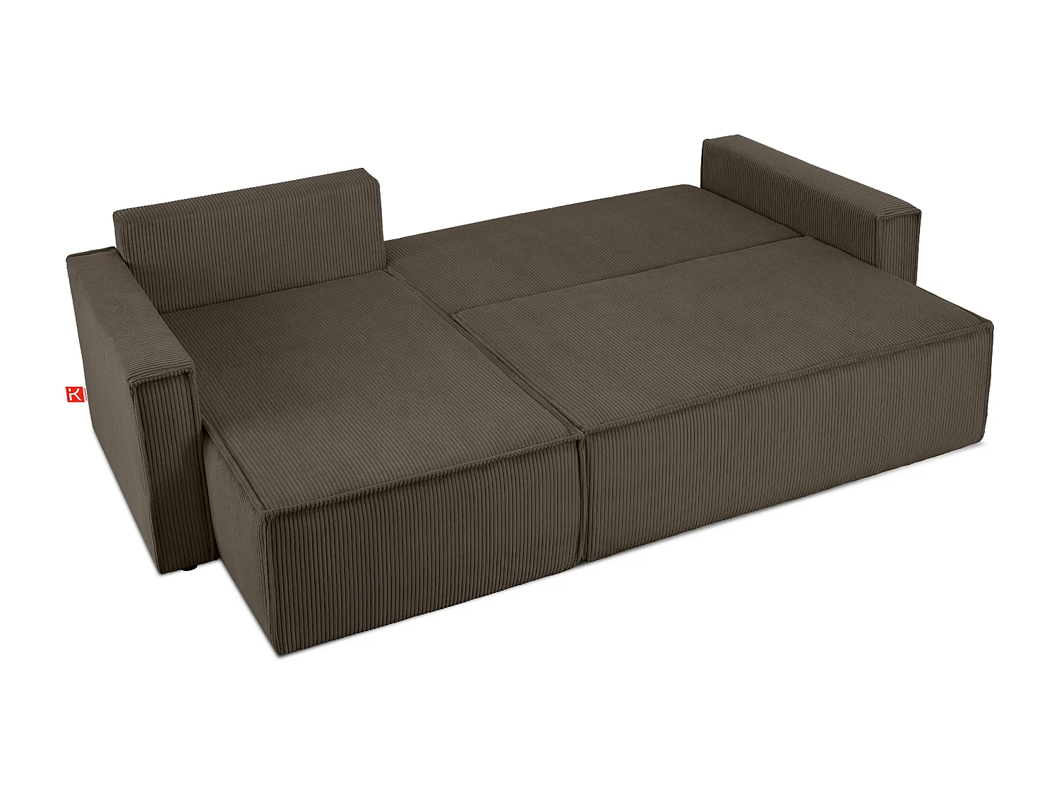 Ecksofa Big links/rechts - Schlaffunktion mit Cordbezug - braun - NAPI