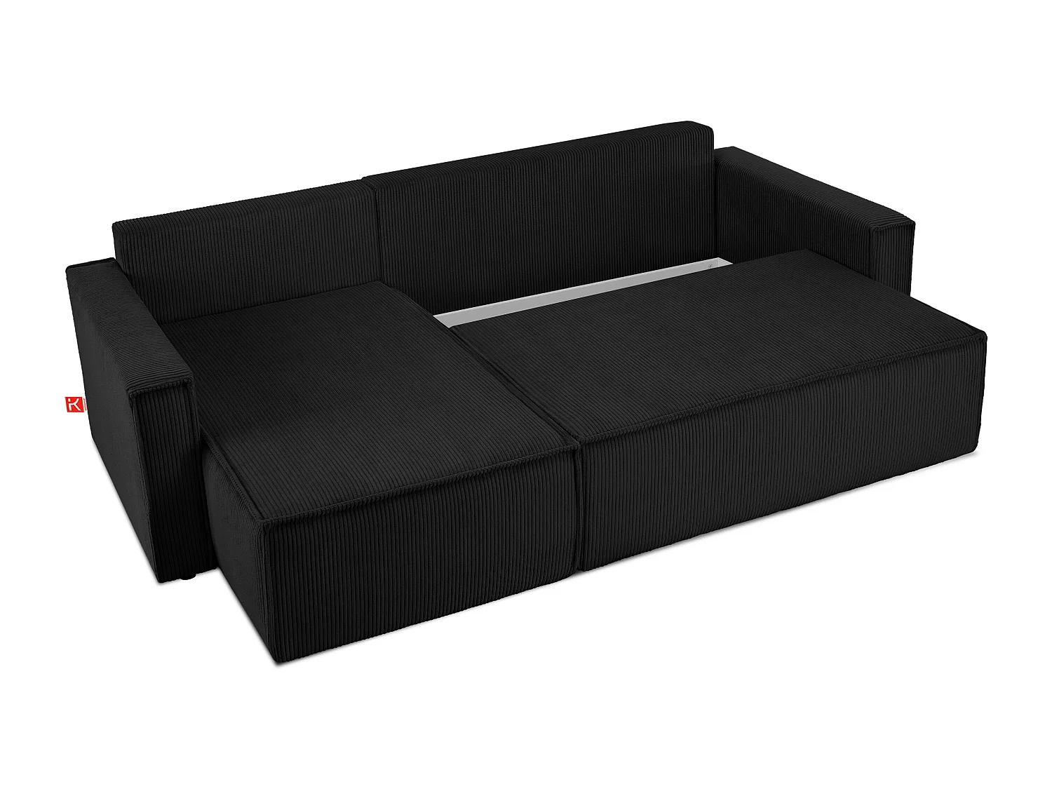 Ecksofa Big links/rechts - Schlaffunktion mit Cordbezug - antracyt - NAPI