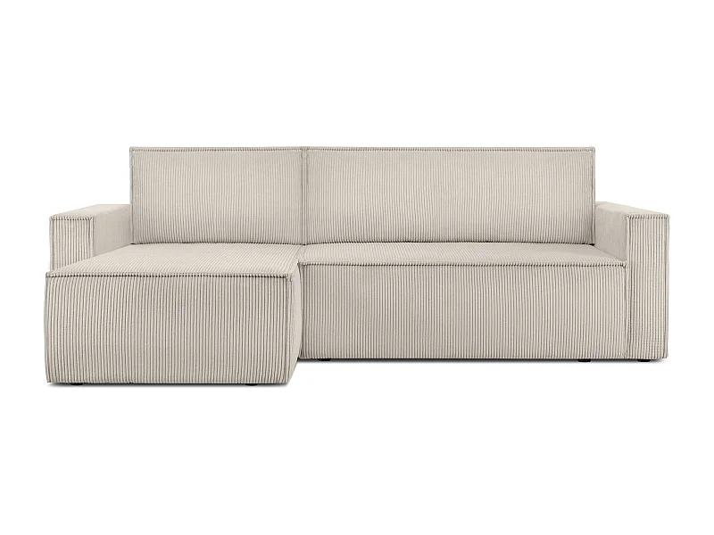 Ecksofa Big links/rechts - Schlaffunktion mit Cordbezug - creme - NAPI
