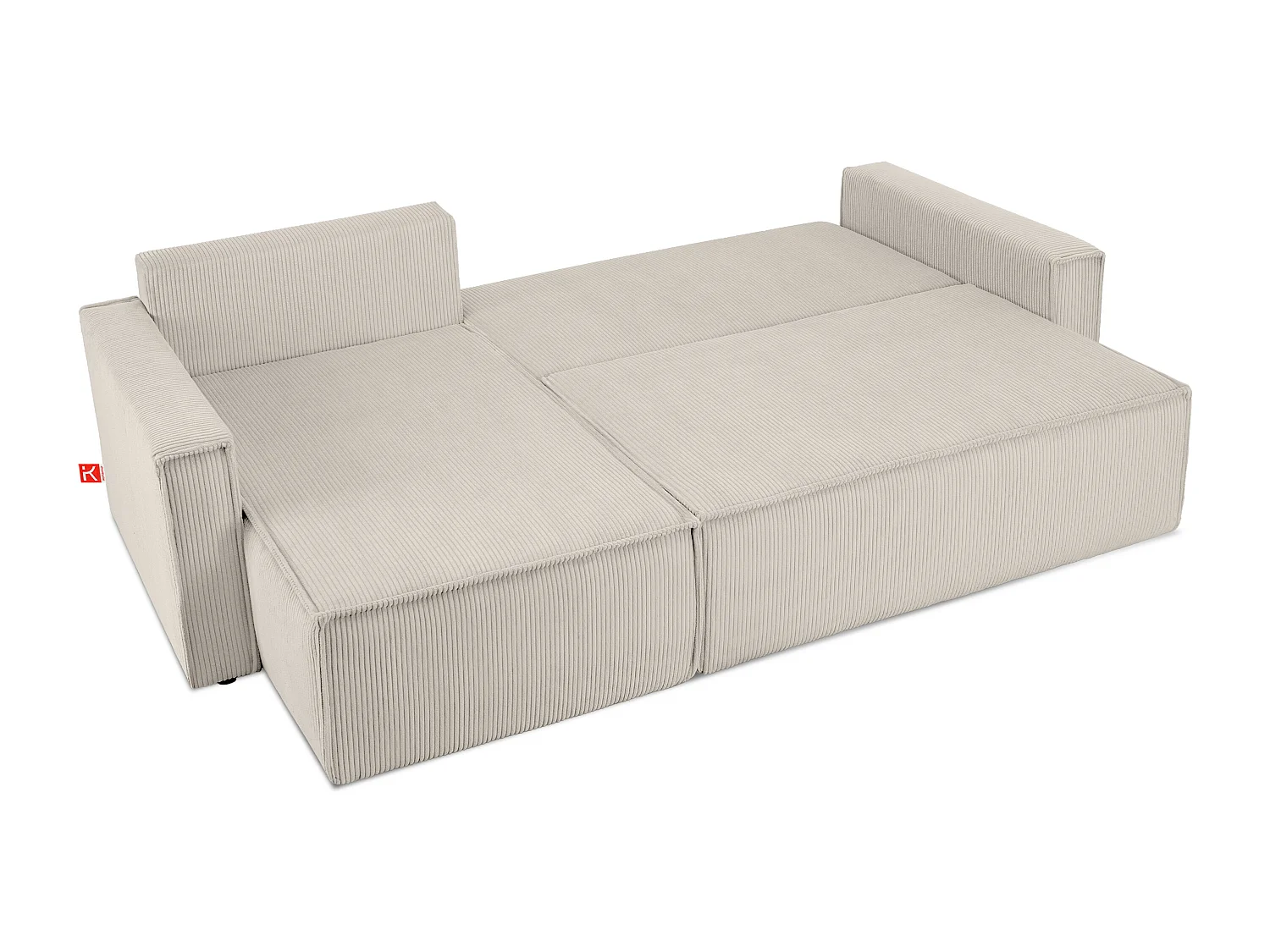 Ecksofa Big links/rechts - Schlaffunktion mit Cordbezug - creme - NAPI
