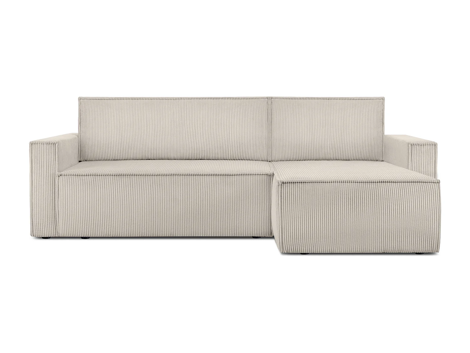 Ecksofa Big links/rechts - Schlaffunktion mit Cordbezug - creme - NAPI