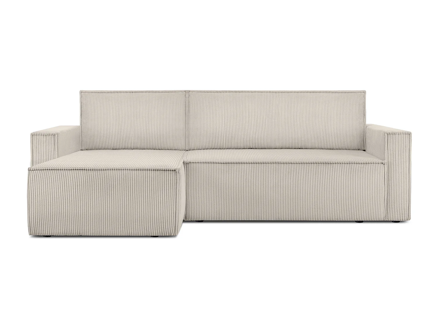 Ecksofa Big links/rechts - Schlaffunktion mit Cordbezug - creme - NAPI