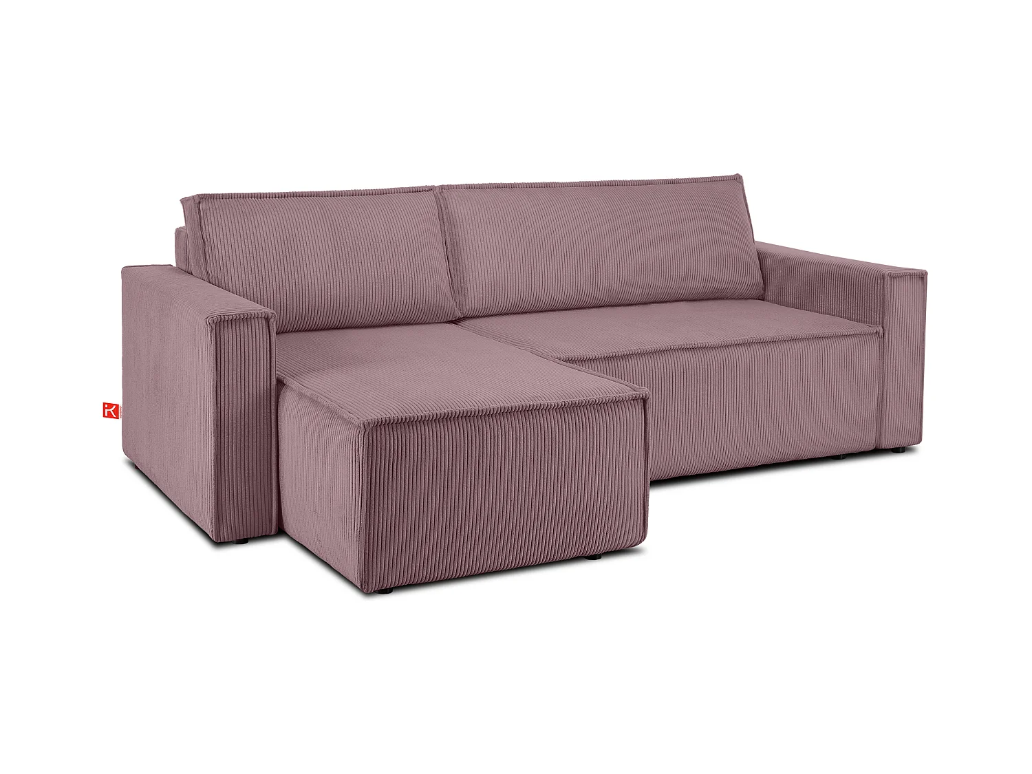 Ecksofa Big links/rechts - Schlaffunktion mit Cordbezug - lila - NAPI