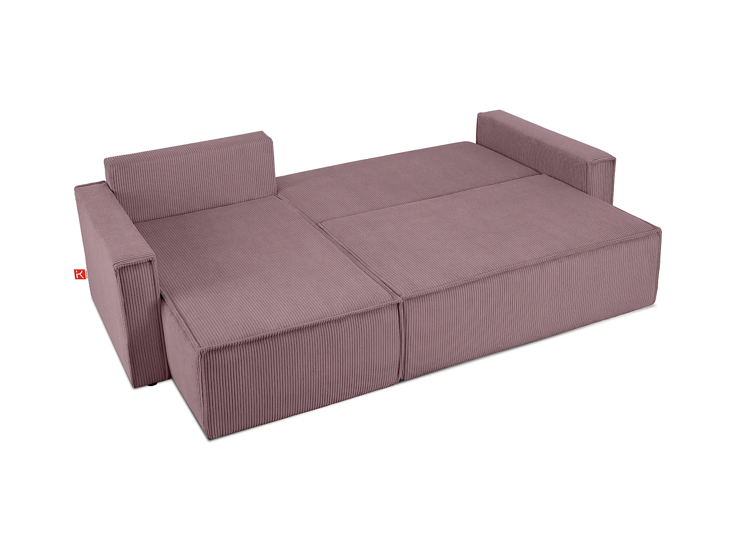 Ecksofa Big links/rechts - Schlaffunktion mit Cordbezug - lila - NAPI