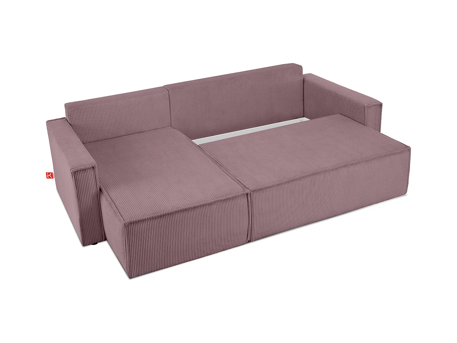 Ecksofa Big links/rechts - Schlaffunktion mit Cordbezug - lila - NAPI