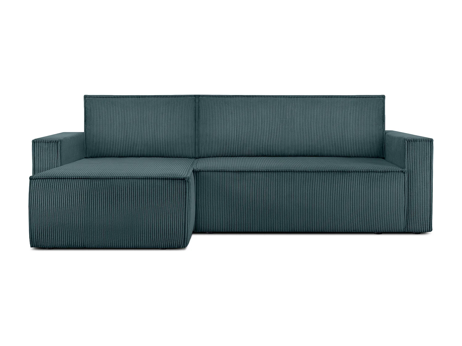 Ecksofa Big links/rechts - Schlaffunktion mit Cordbezug - Blau - NAPI
