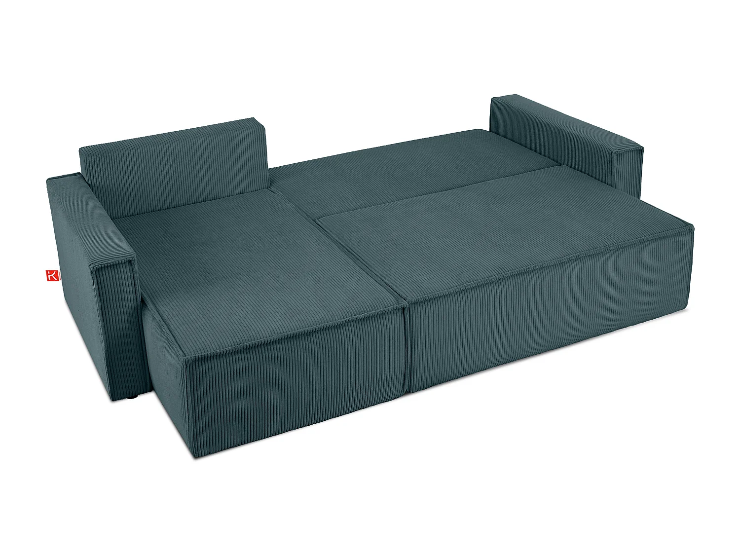 Ecksofa Big links/rechts - Schlaffunktion mit Cordbezug - Blau - NAPI