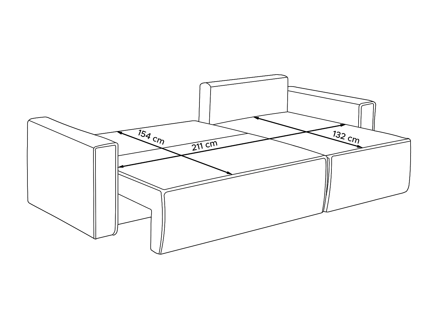 Ecksofa Big links/rechts - Schlaffunktion mit Cordbezug - Blau - NAPI