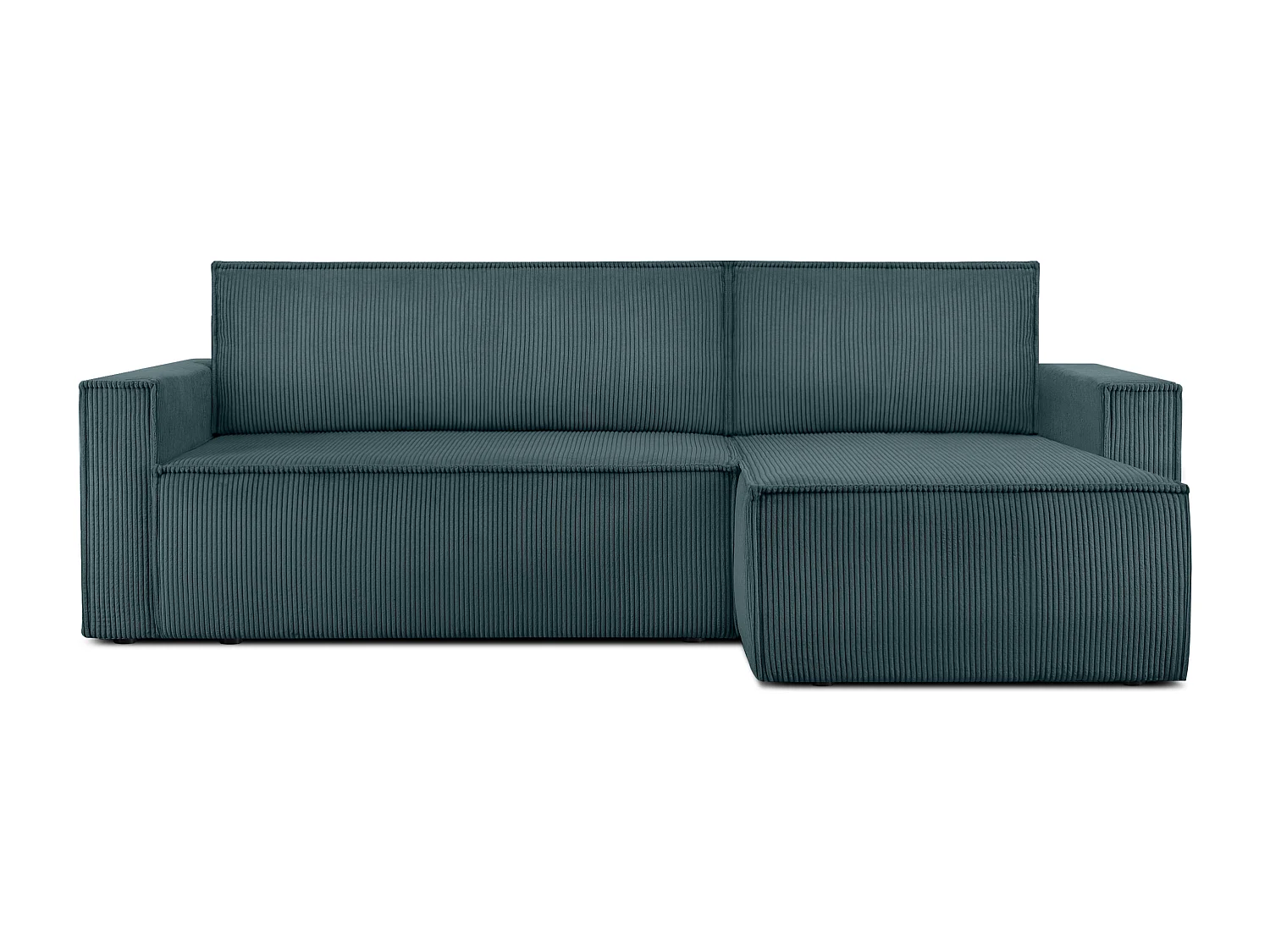 Ecksofa Big links/rechts - Schlaffunktion mit Cordbezug - Blau - NAPI