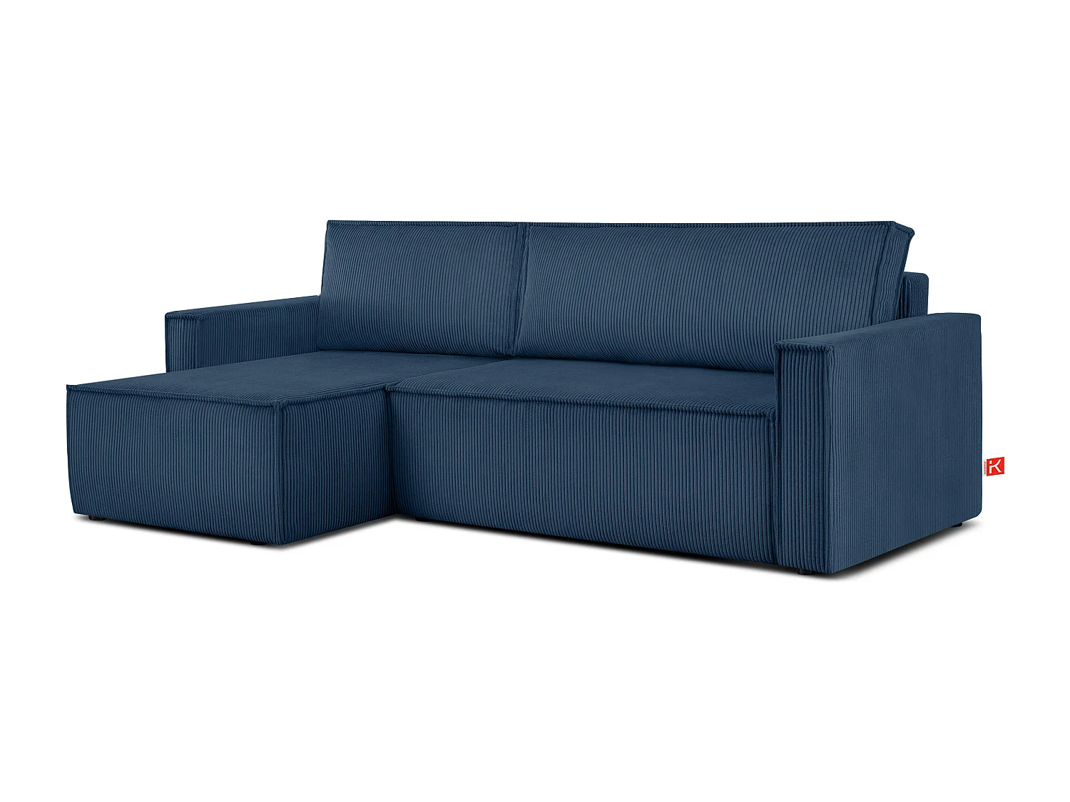 Ecksofa Big links/rechts - Schlaffunktion mit Cordbezug - blau - NAPI