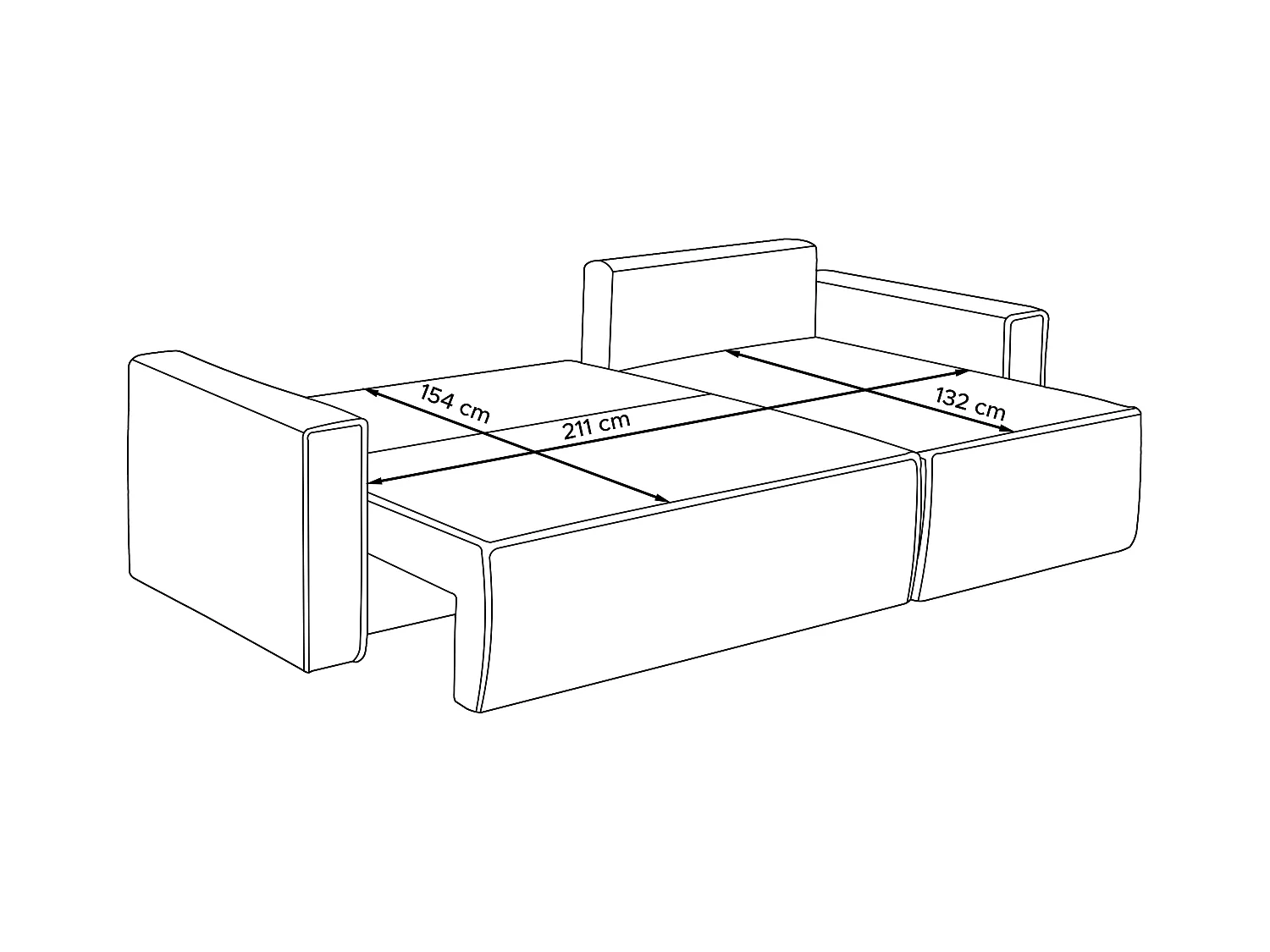 Ecksofa Big links/rechts - Schlaffunktion mit Cordbezug - blau - NAPI