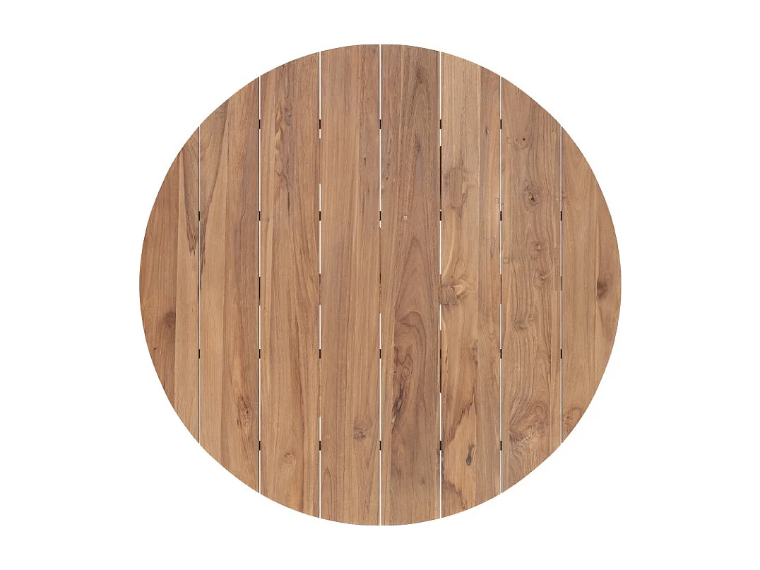 Table ronde 6-8 personnes en bois de teck recyclé D150 cm - Laure