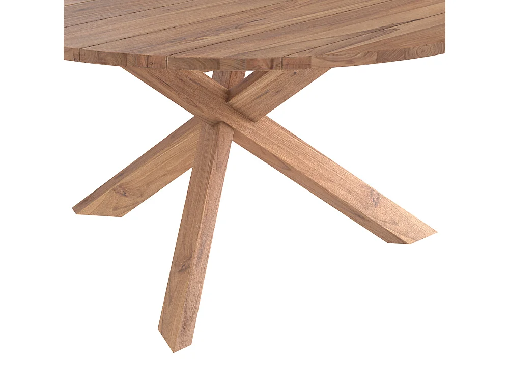 Table ronde 6-8 personnes en bois de teck recyclé D150 cm - Laure