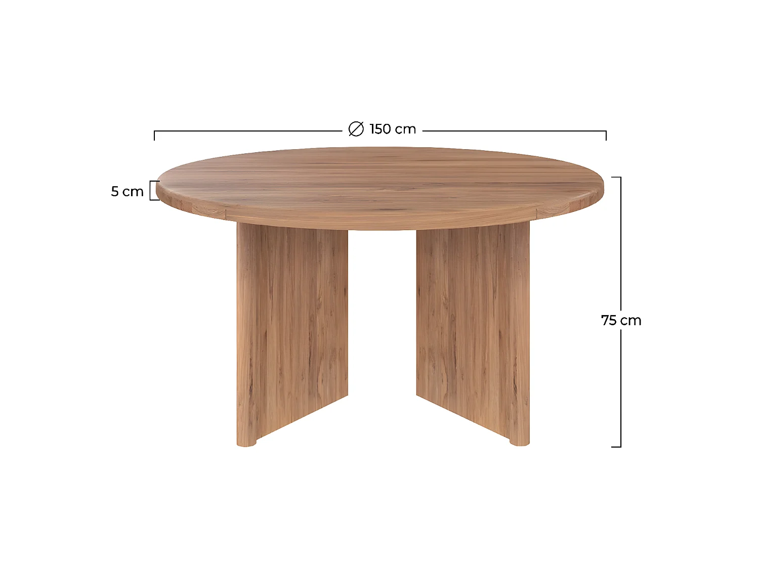 Table ronde Bana 8 personnes en bois D150 cm
