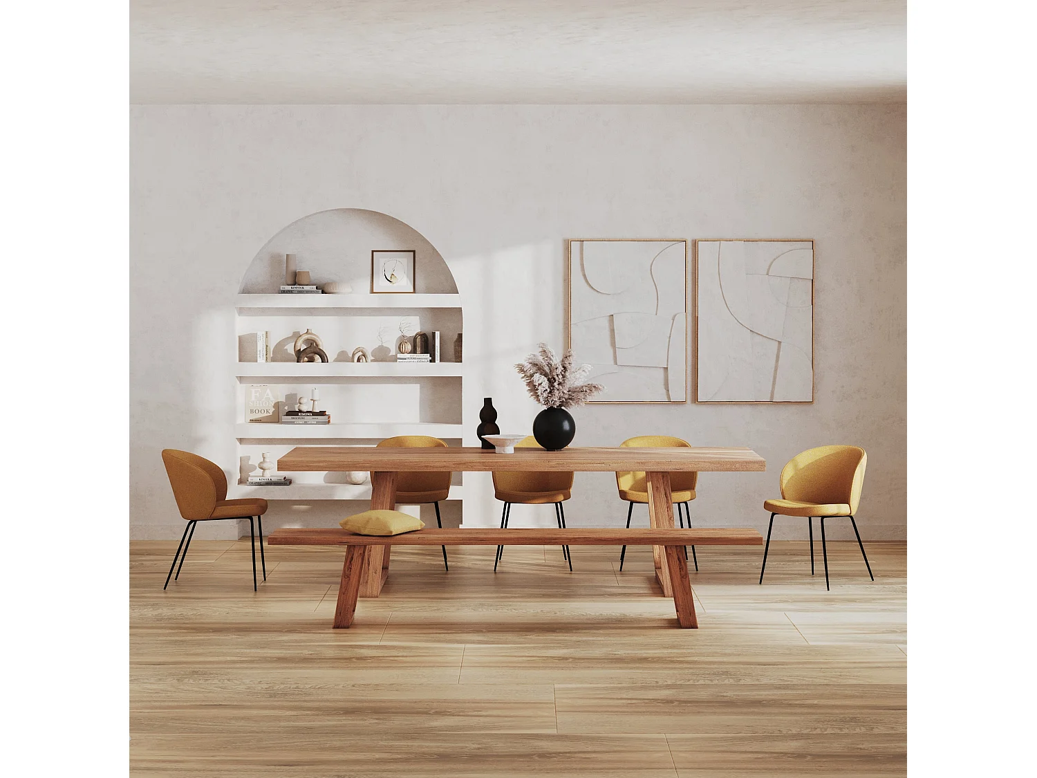 Table rectangulaire 10 personnes en bois de teck recyclé 260 cm - Marie