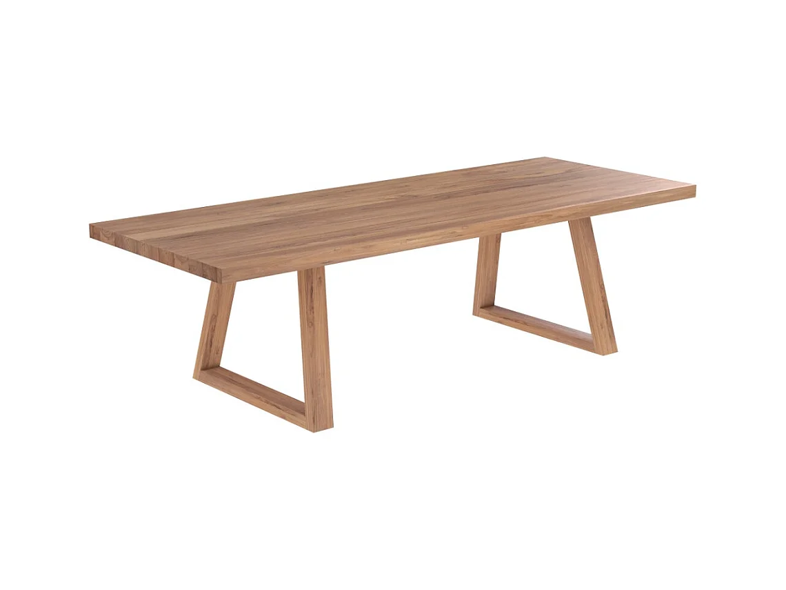 Table rectangulaire 10 personnes en bois de teck recyclé 260 cm - Marie