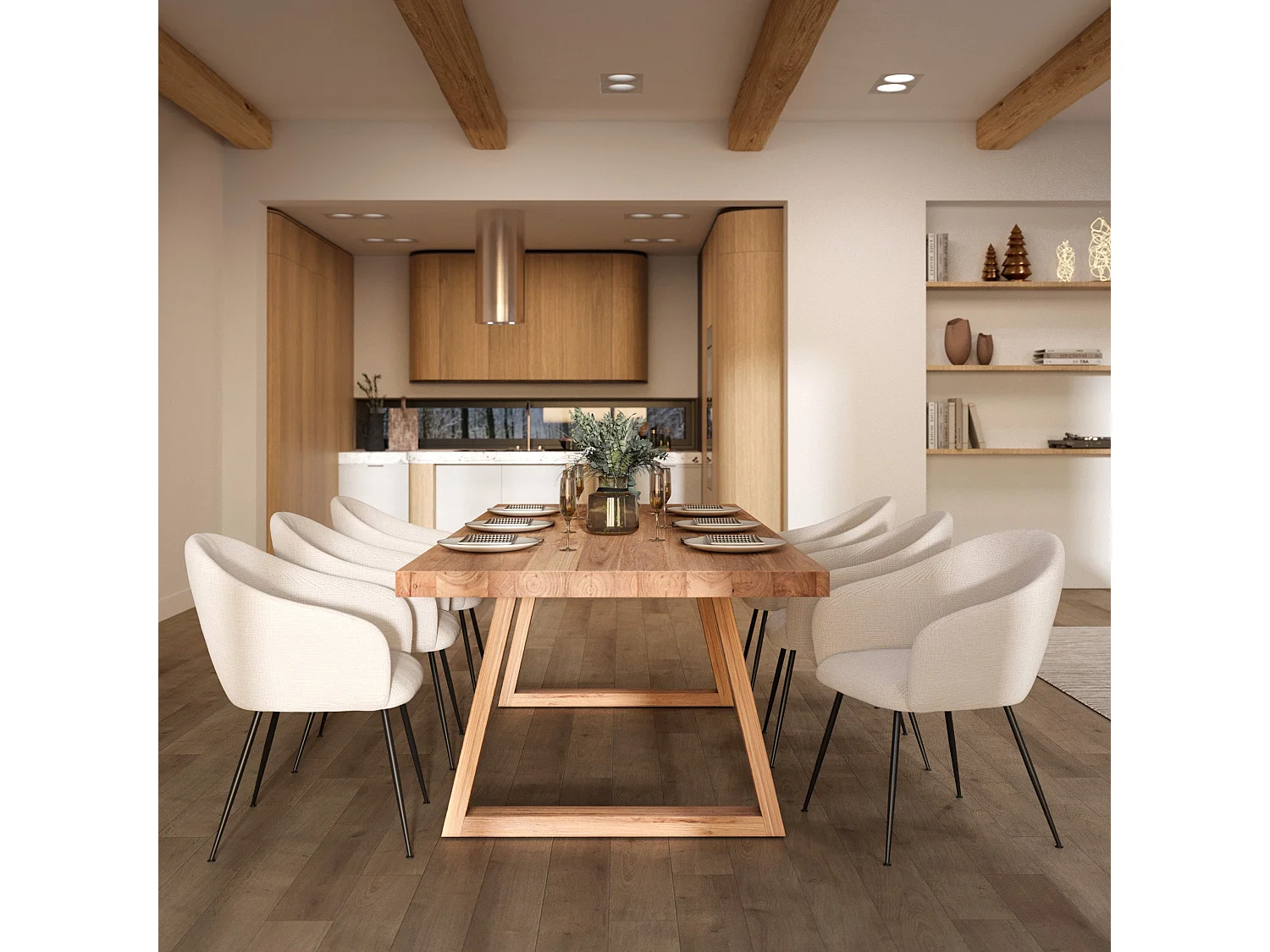 Tavolo rettangolare 10 persone in legno di teak 260 cm - Marie