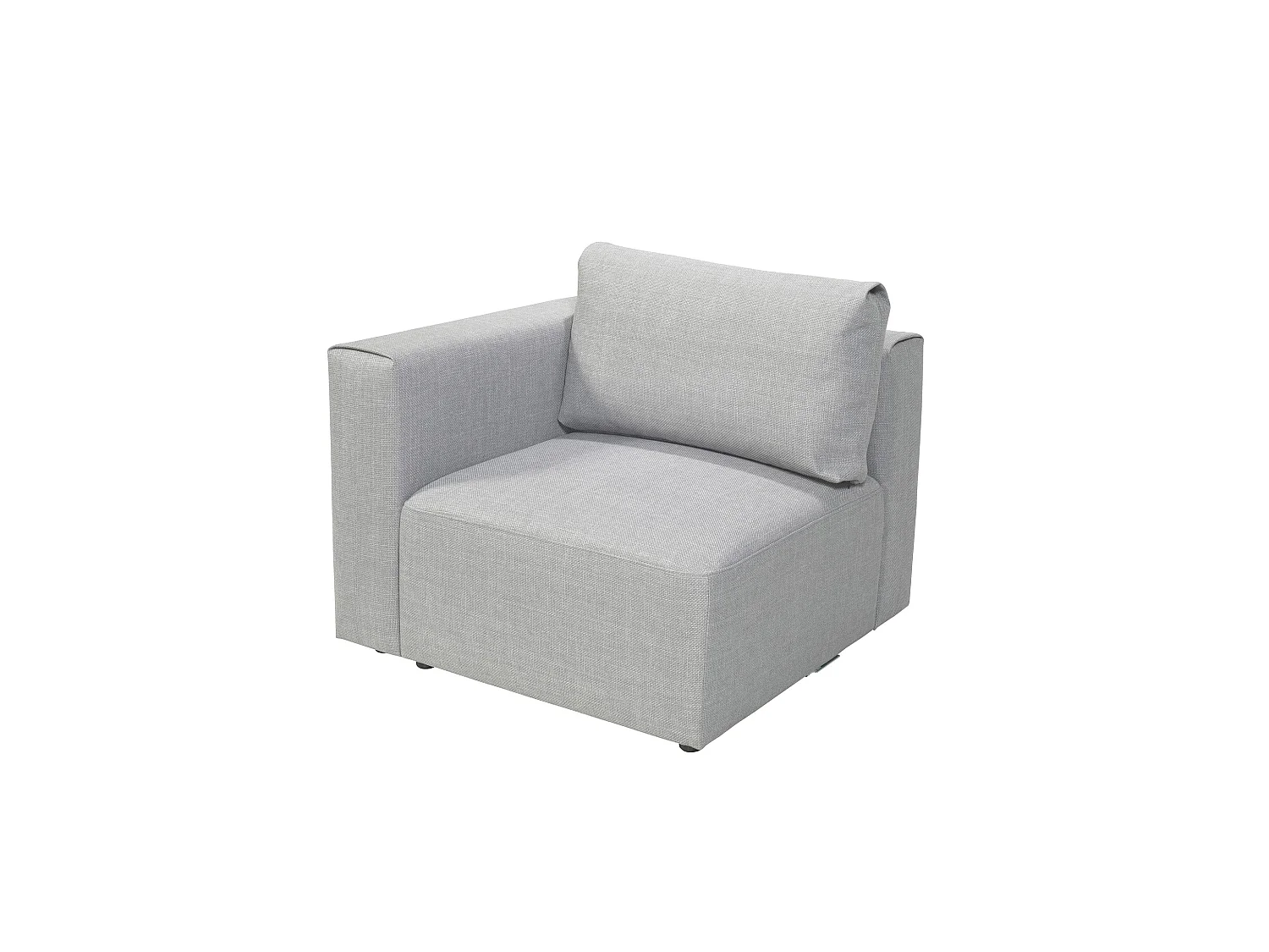 Angle gauche pour canapé modulable en tissu chiné gris CARDINAL - MADE IN FRANCE