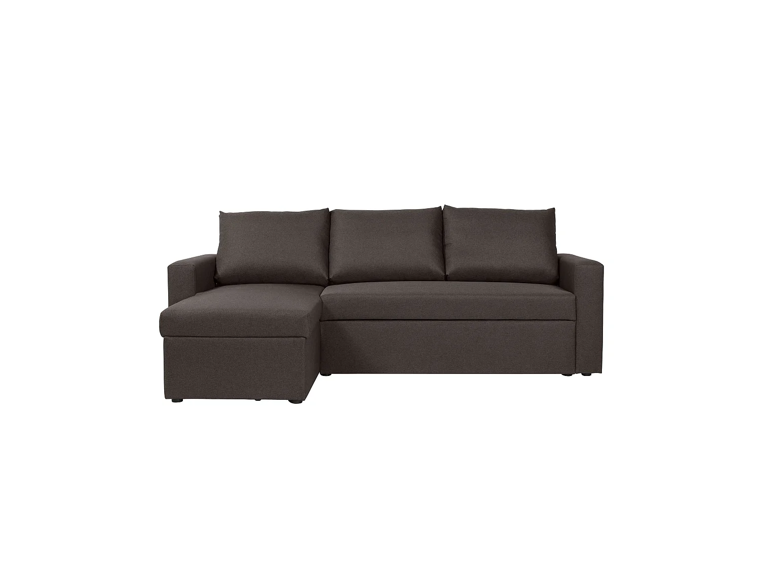 Canapé d'angle réversible convertible 4 places en tissu marron ALEDO - MADE IN FRANCE