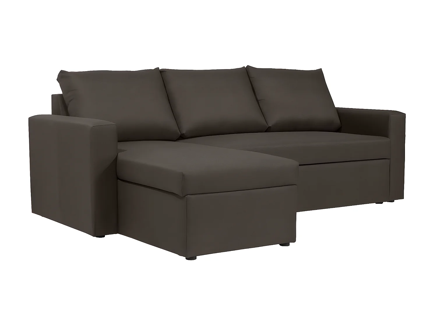 Canapé d'angle réversible convertible 4 places en tissu marron ALEDO - MADE IN FRANCE