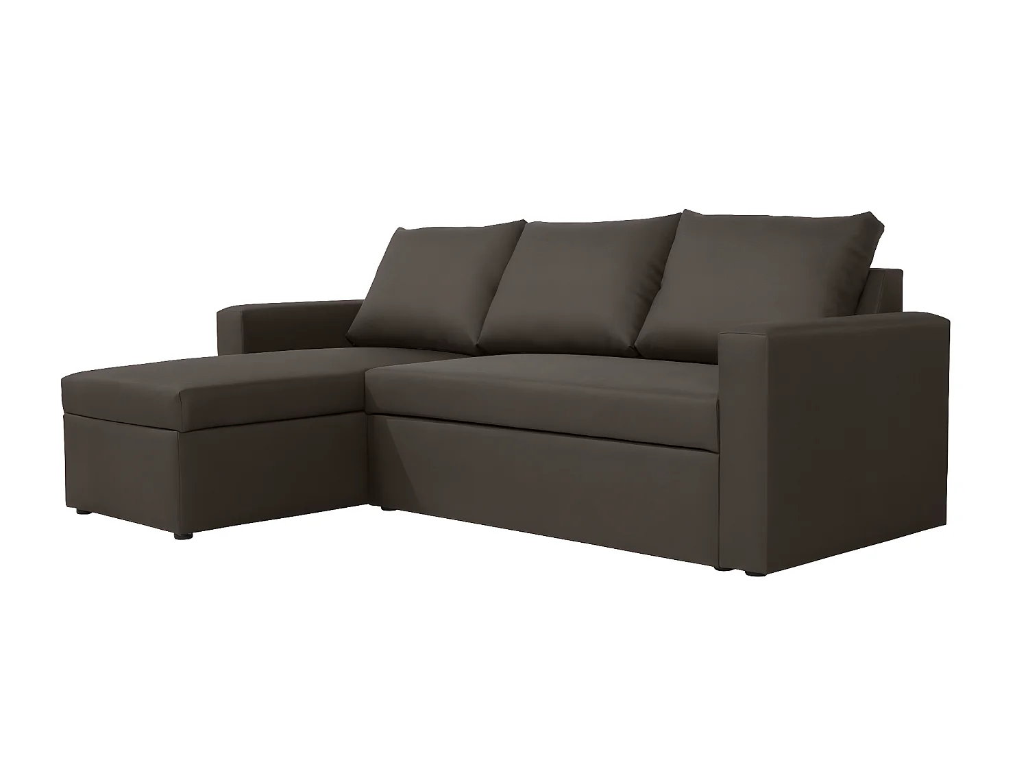Canapé d'angle réversible convertible 4 places en tissu marron ALEDO - MADE IN FRANCE